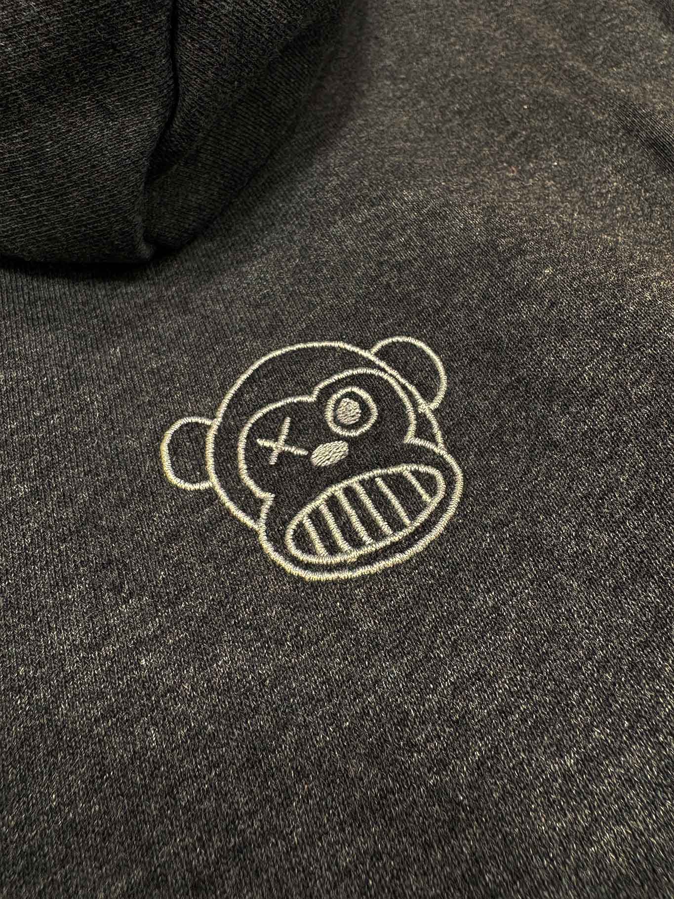 Felpa unisex con ricamo Bendita Locura grigio scuro