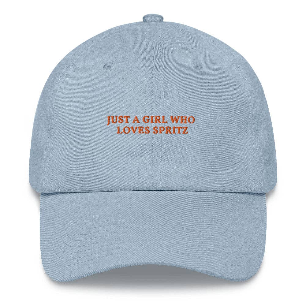 Cappellino dad hat ricamato “Just a Girl who loves Spritz”