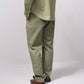 Pantaloni in lino misto cotone con vita elasticizzata