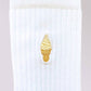 Calzini bianchi Gelato ricamati in cotone biologico