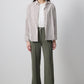 Pantaloni palazzo in maglia a coste kaki