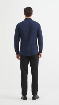Camicia slim fit blu scuro da uomo