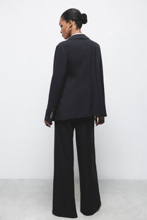 Pantaloni a Gamba Larga con Zip Laterale