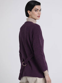 Giacca cardigan in maglia con cintura