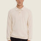 Maglione polo beige in cotone organico