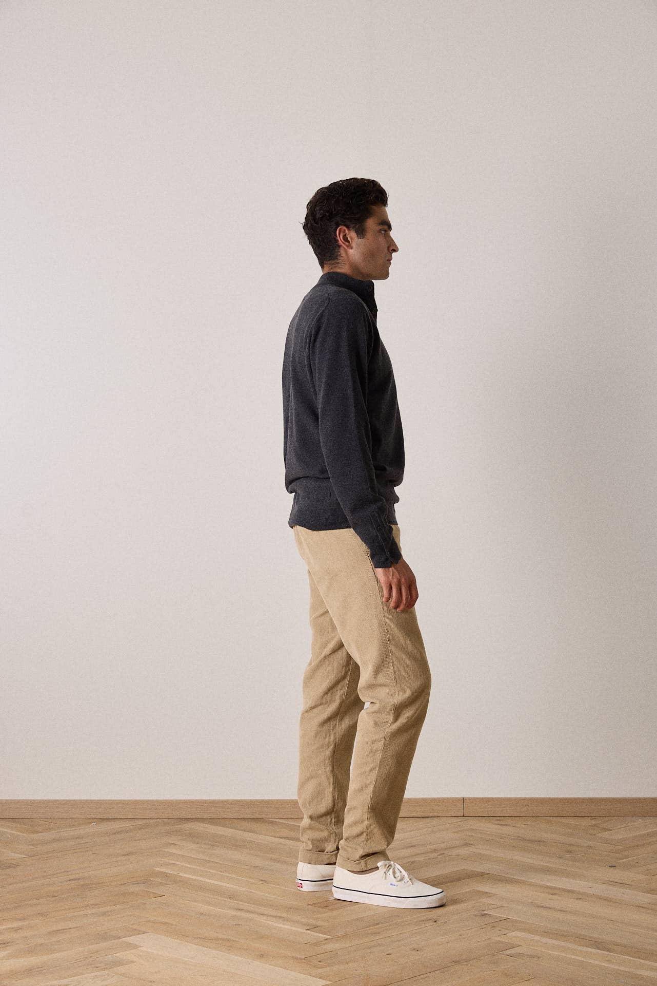 Maglione in lana merino con collo alto Shadow grigio