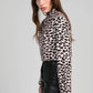 Top animalier beige a collo alto