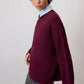 Maglione basic in maglia bordeaux