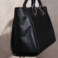 Borsa shopper in ecopelle con manici e catena