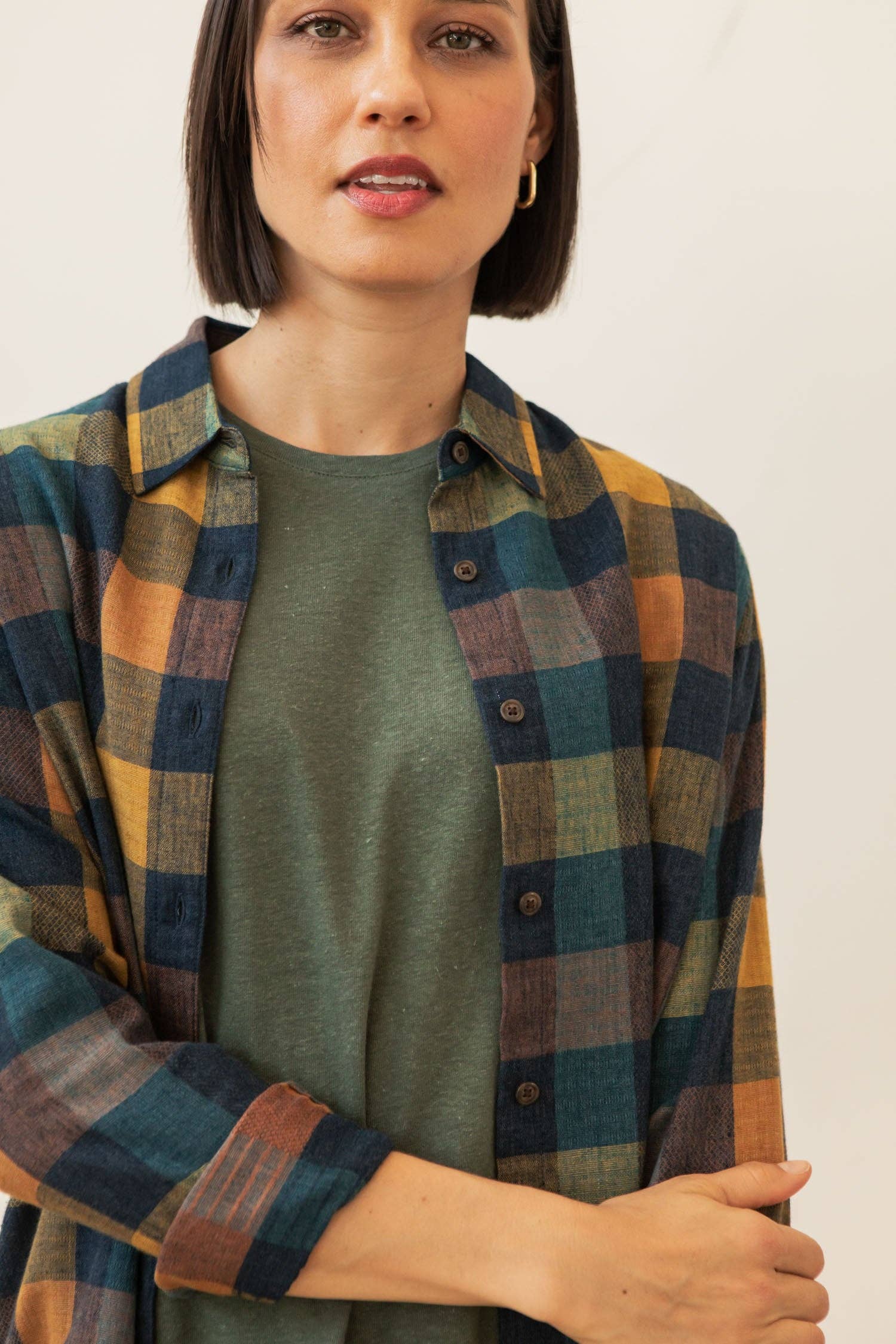 Camicia slim Olivia a quadri Moonbow