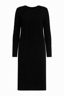 Abito midi in maglia a coste con trecce