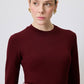 Abito midi bordeaux con cintura