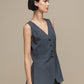 Gilet sartoriale donna smanicato con scollo a V