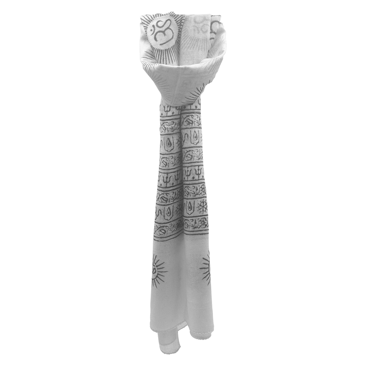 Foulard estivo in viscosa bianco con stampa