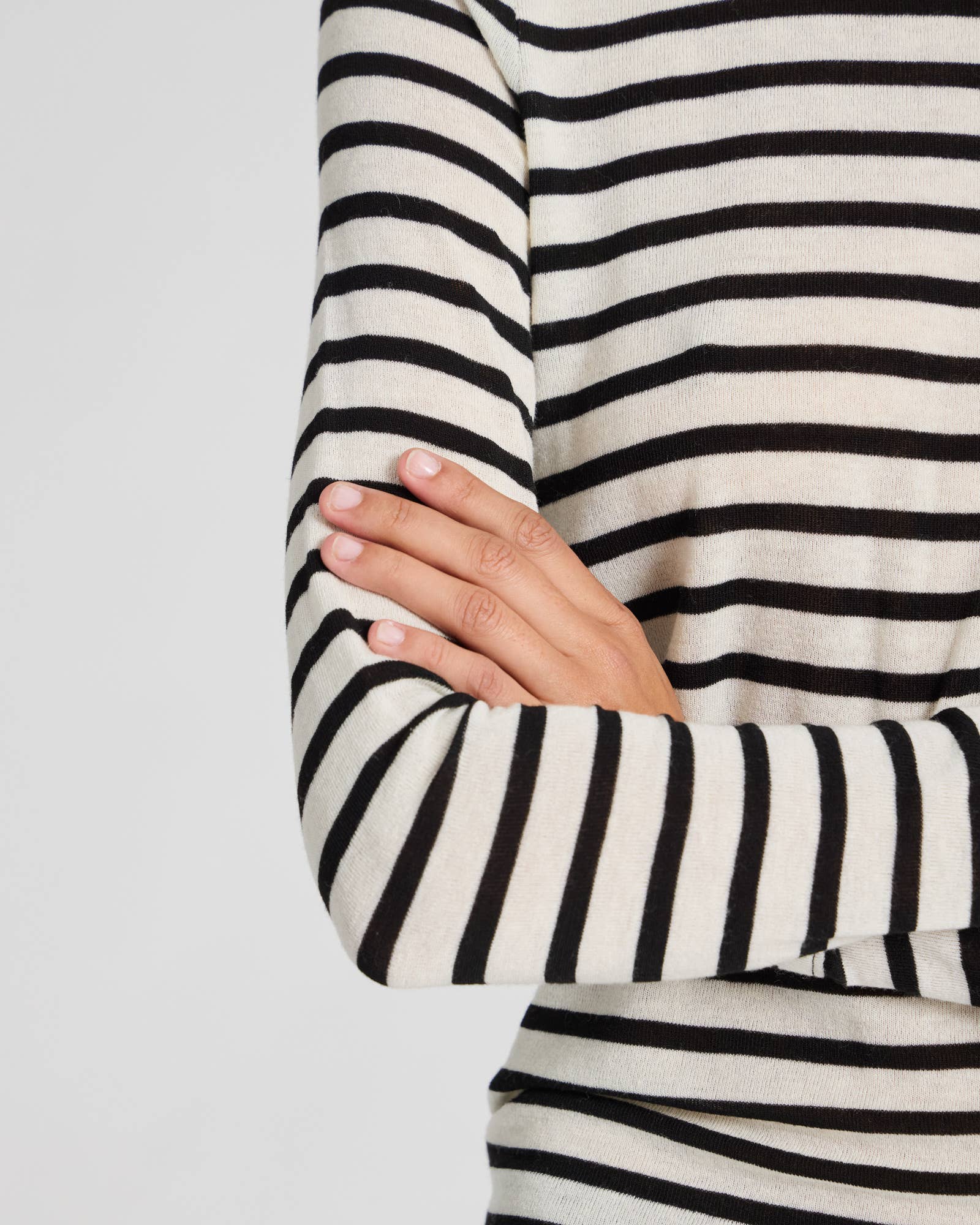 Maglia sailor Thyra a righe in misto lana écru