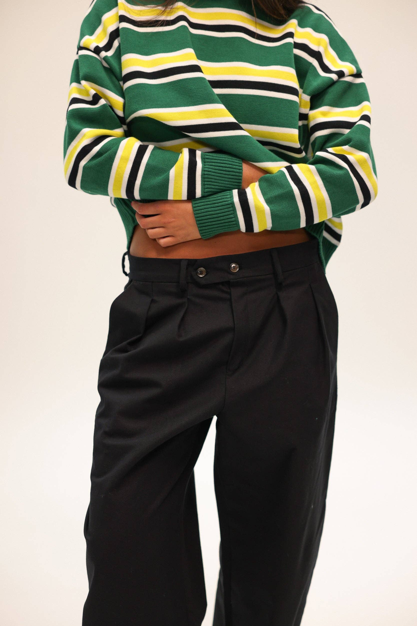 Pantaloni chino neri relaxed fit con pinces