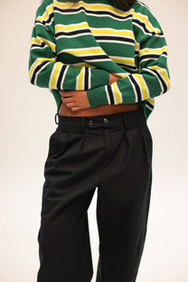 Pantaloni chino neri relaxed fit con pinces
