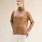 Maglione dolcevita relaxed in misto cashmere 3D knit