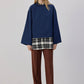 Top oversize blu navy in poliestere