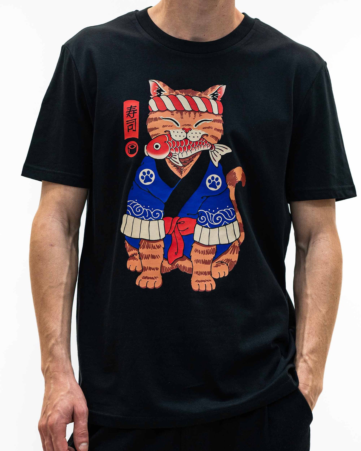 T-shirt Sushi Meowster con gatto maestro di sushi