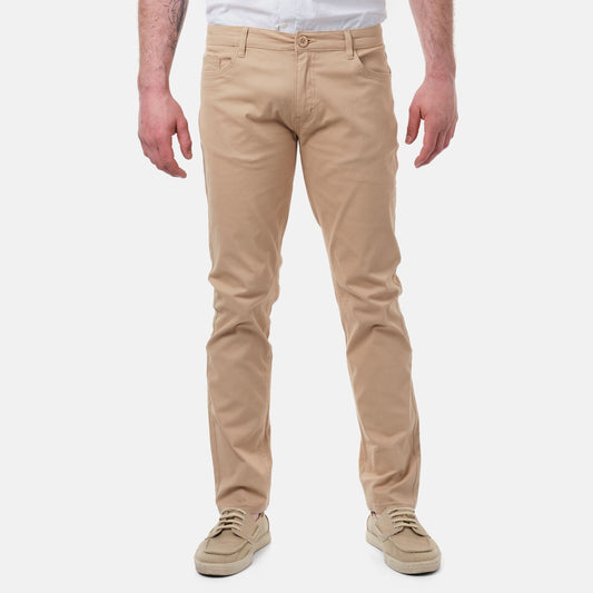 Pantaloni chino slim beige da uomo