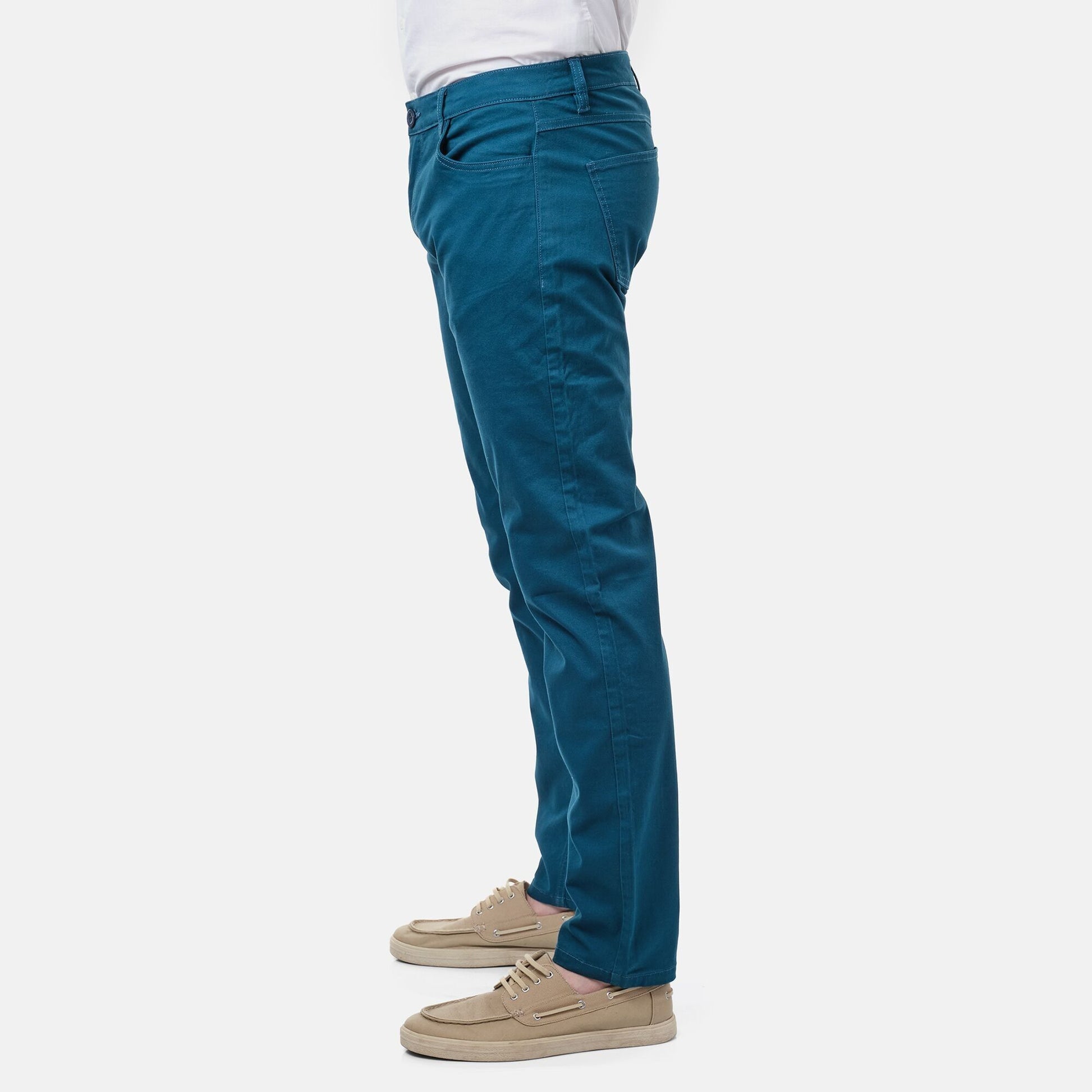 Pantaloni chino slim in cotone elasticizzato blu