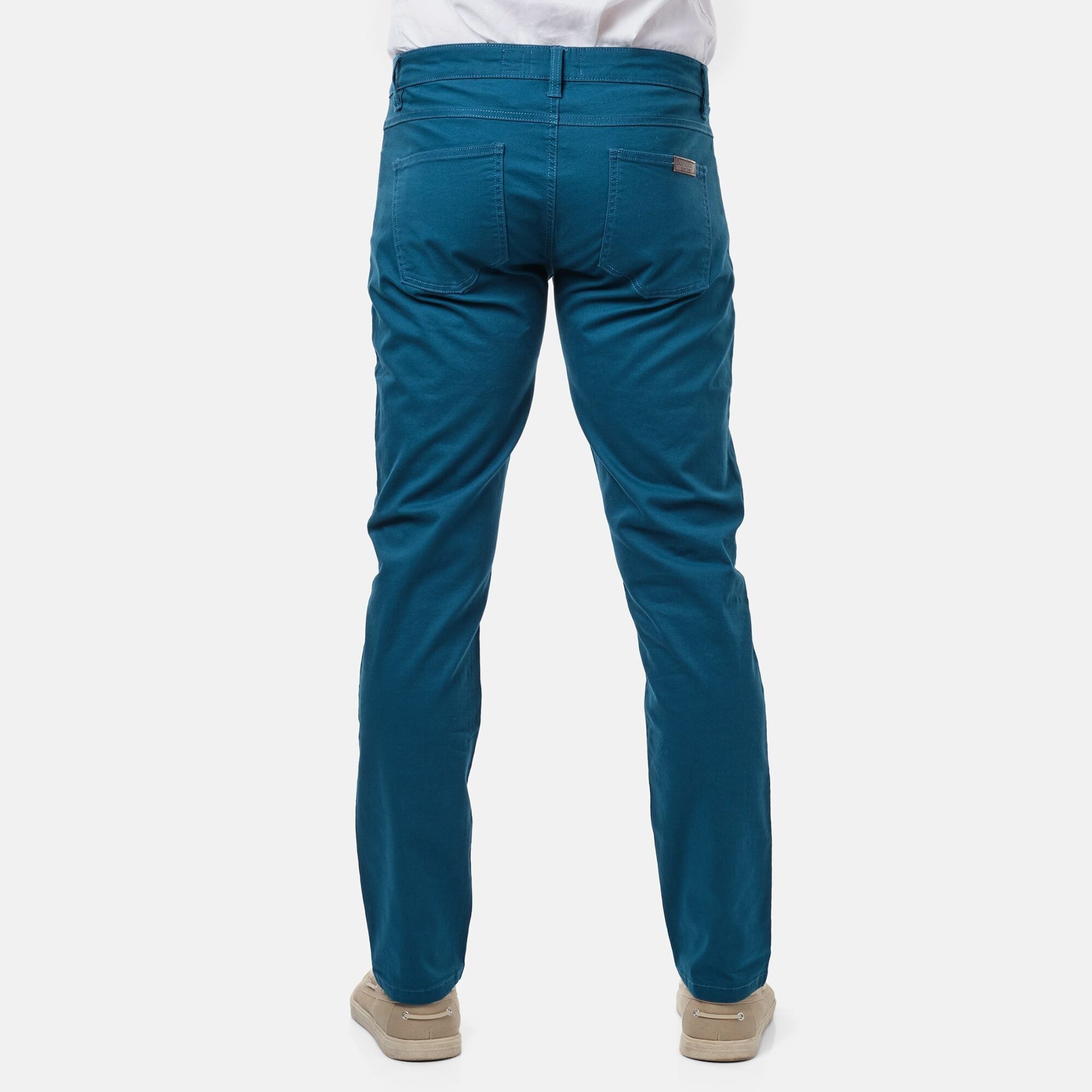 Pantaloni chino slim in cotone elasticizzato blu