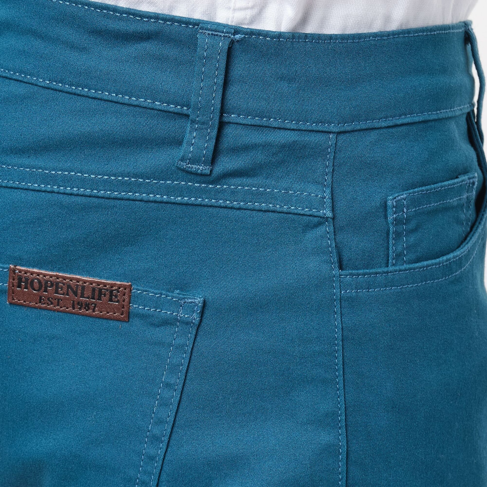 Pantaloni chino slim in cotone elasticizzato blu