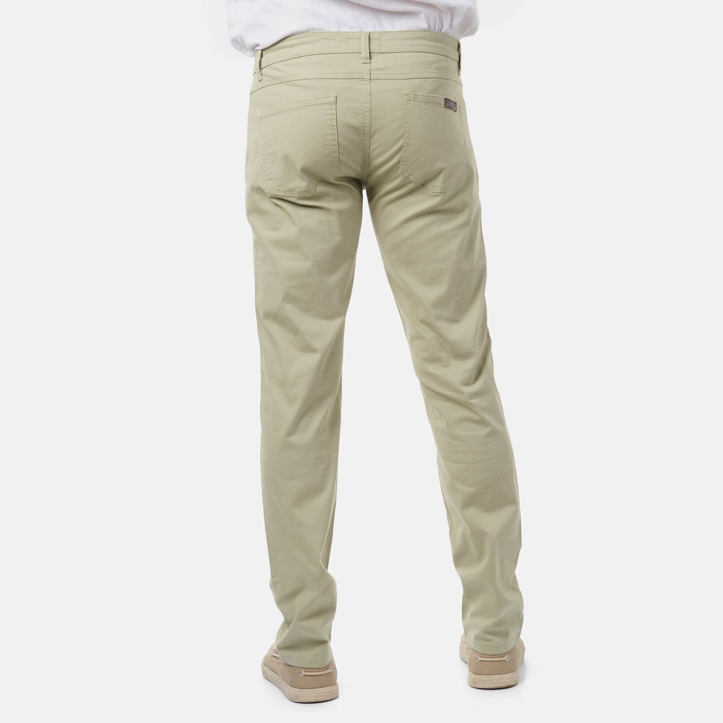 Pantaloni chino uomo slim fit color kaki in cotone stretch
