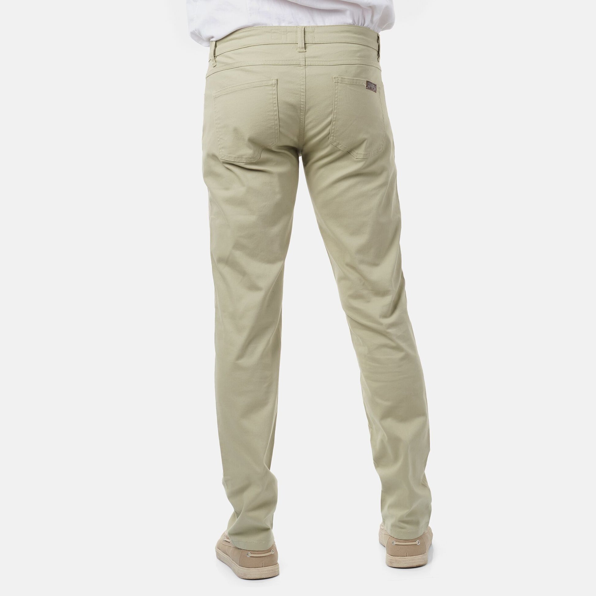 Pantaloni chino uomo slim fit color kaki in cotone stretch