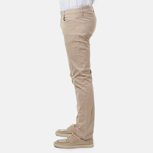 Pantaloni chino slim da uomo color tortora