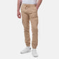 Pantaloni cargo uomo slim beige con coulisse