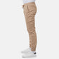 Pantaloni cargo uomo slim beige con coulisse