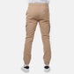 Pantaloni cargo uomo slim beige con coulisse