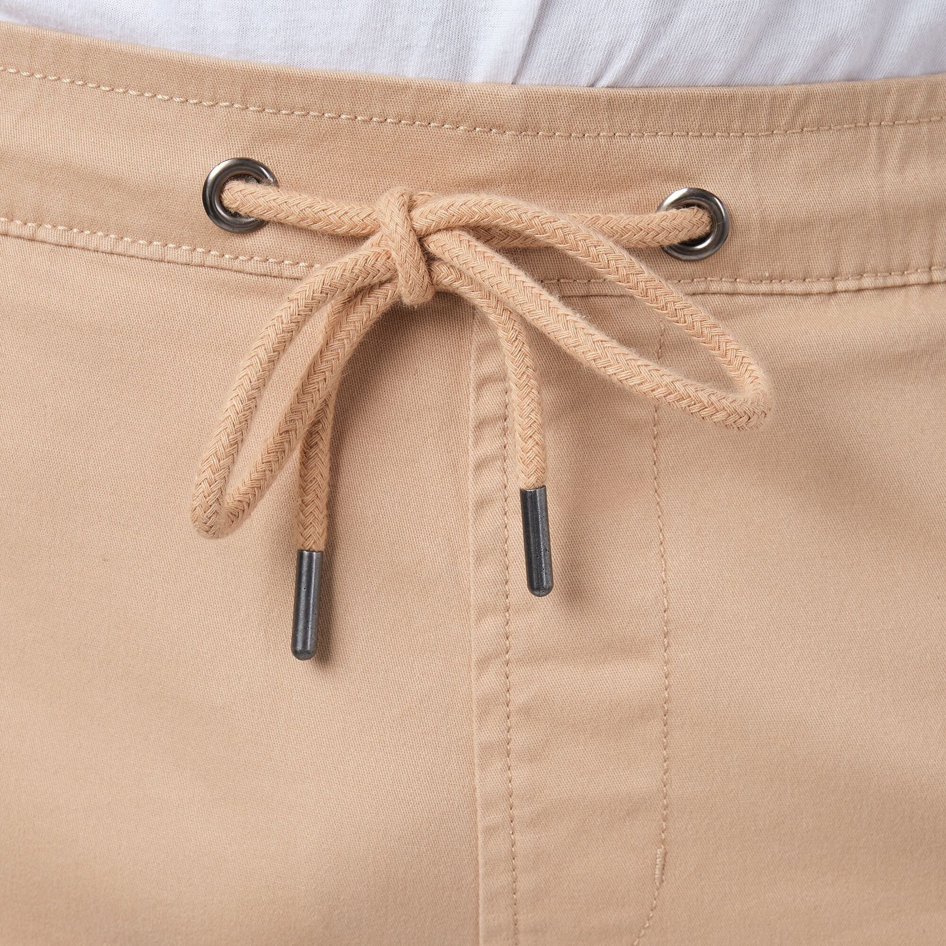 Pantaloni cargo uomo slim beige con coulisse
