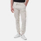 Pantaloni cargo uomo slim in cotone elasticizzato ecrù
