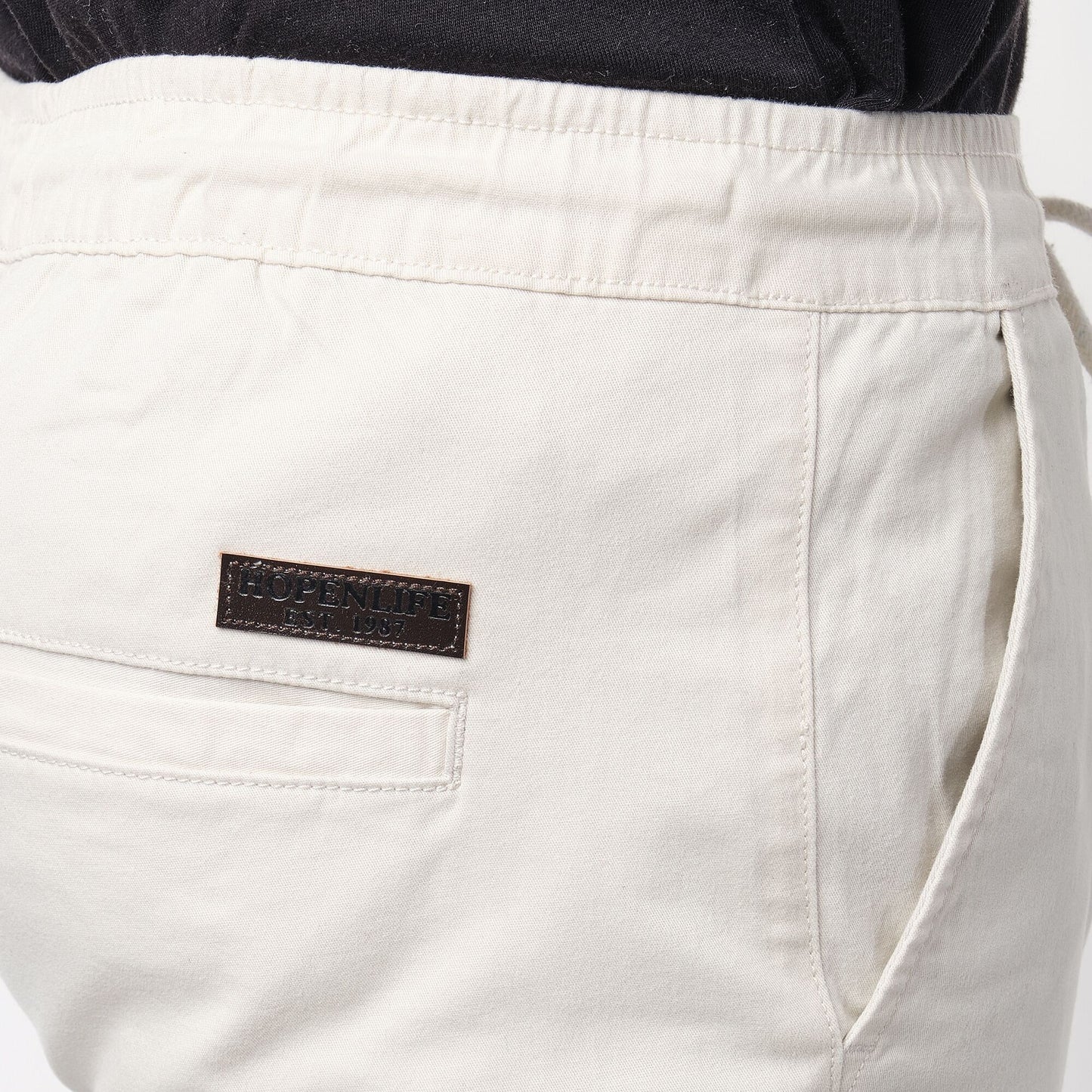 Pantaloni cargo uomo slim in cotone elasticizzato ecrù