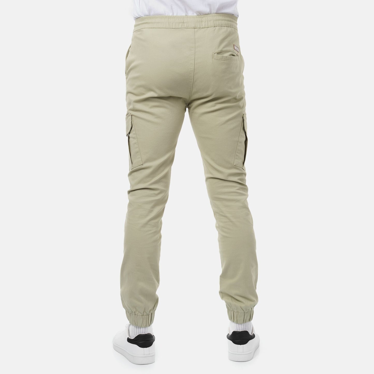 Pantaloni cargo uomo slim kaki con coulisse