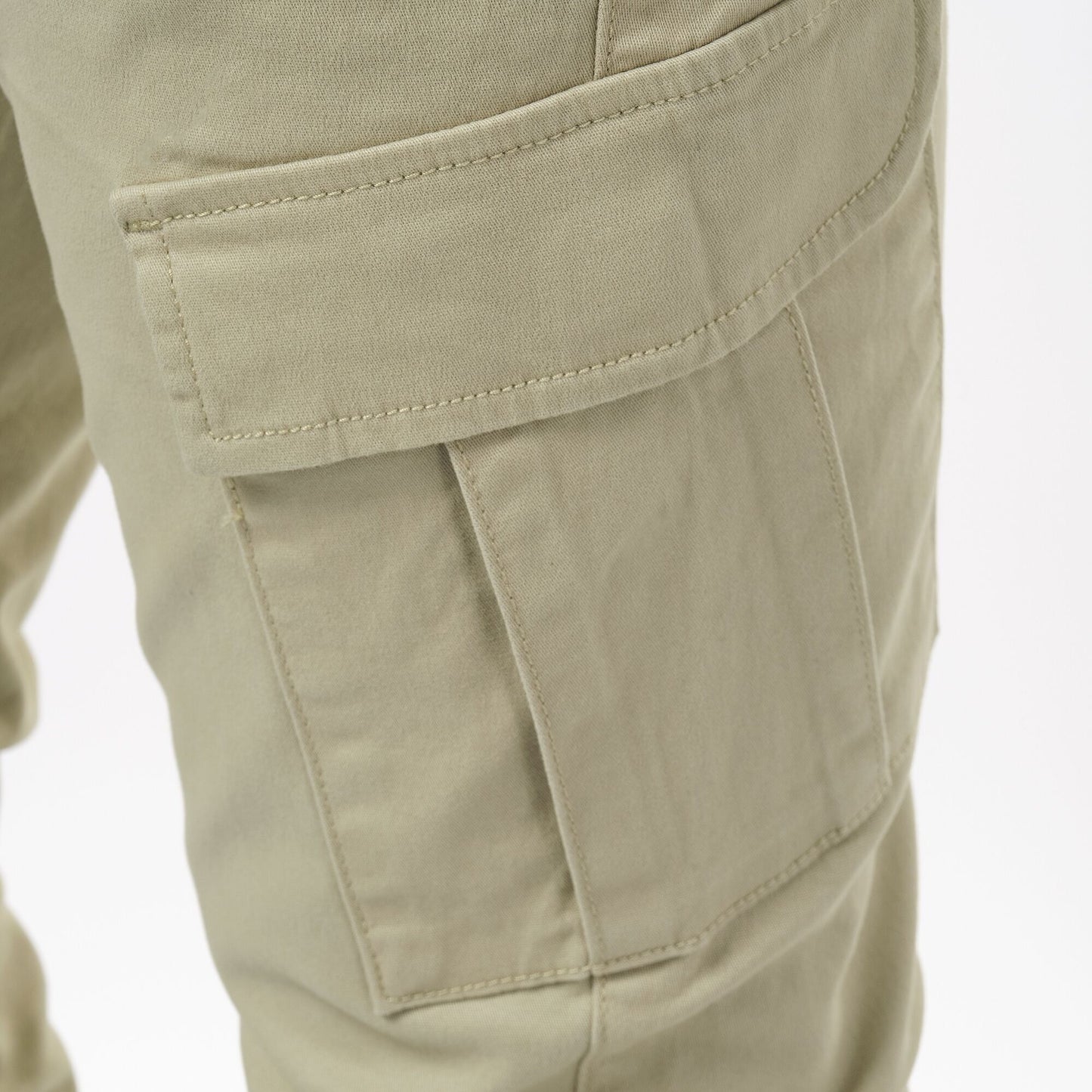 Pantaloni cargo uomo slim kaki con coulisse