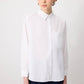 Camicia essenziale oversize in viscosa bianca con tasca