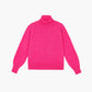 Maglione dolcevita caldo fucsia da donna