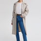 Trench coat con cintura relaxed effetto cupro