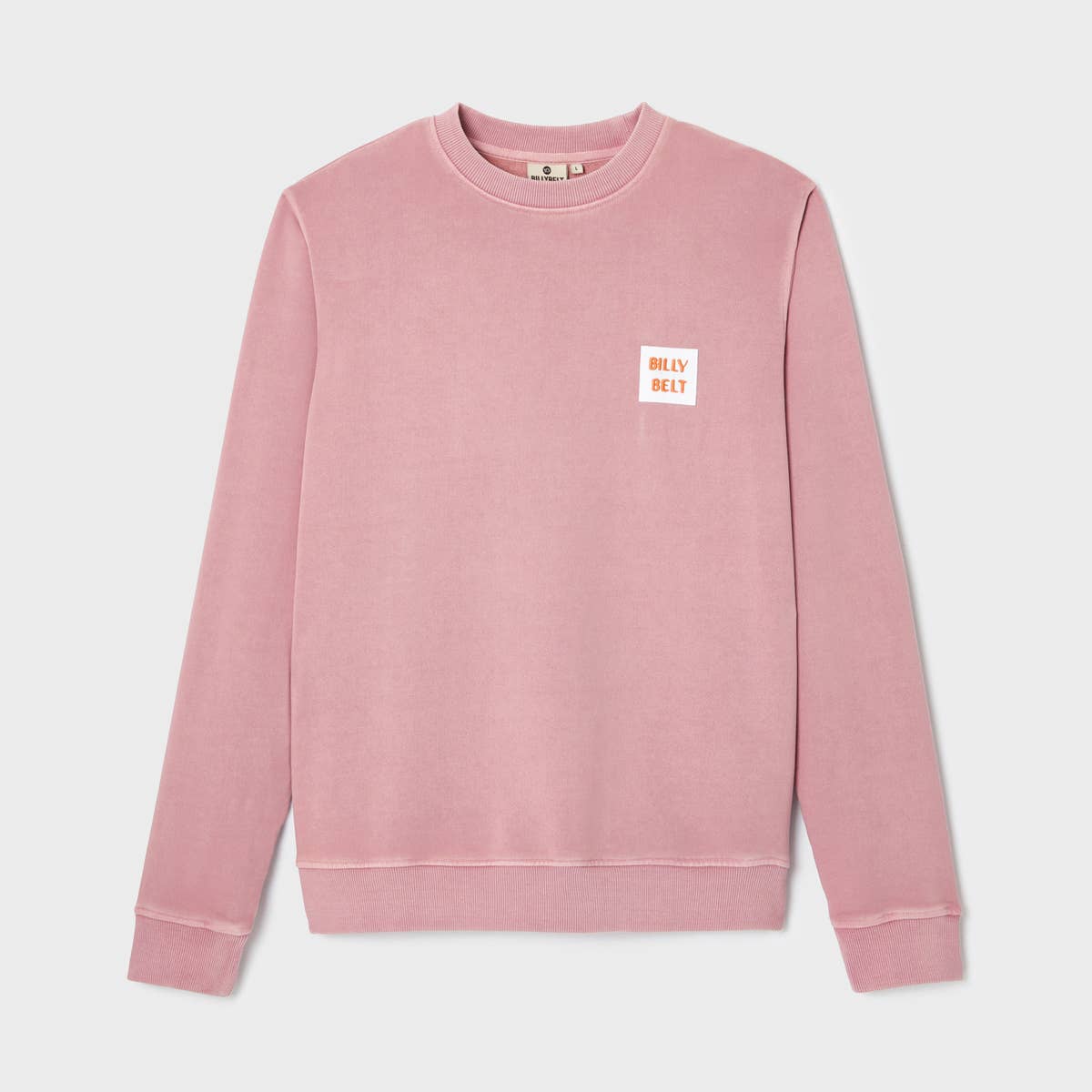 Felpa unisex rosa in cotone biologico con patch logo