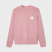 Felpa unisex rosa in cotone biologico con patch logo