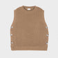 Gilet in maglia Vivienne cammello con bottoni laterali