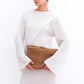 Abito lungo in crochet a maniche lunghe in misto cotone