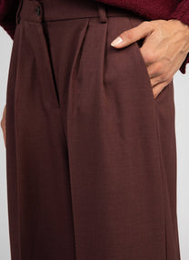 Pantaloni palazzo Pepina color cioccolato