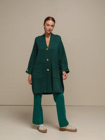 Cardigan cappotto in maglia oversize con bottoni
