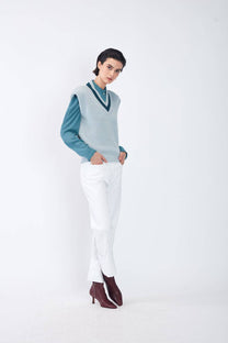 Gilet in maglia Risca con scollo a V