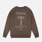 Felpa girocollo pigmentata Phoenix con stampa palma